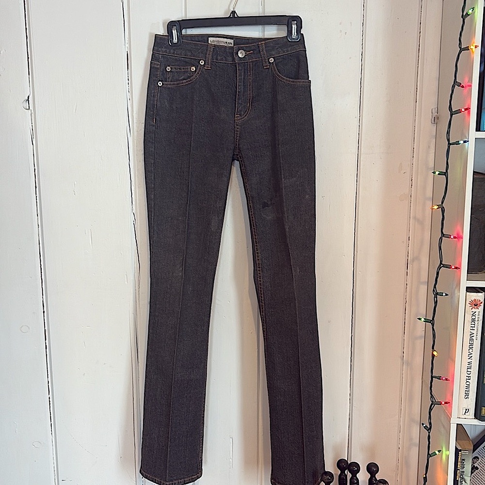 LONDONJEAN Women's Dark Gray FlareLeg Jean
 Measurement W 14" Rise 9" Inseam 32"